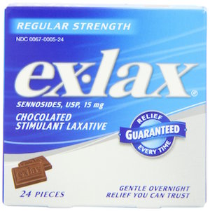 カナダで購入できる便秘薬、「ex lax(エックスラックス)」