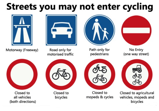 自転車が通ってはいけないオランダの標識