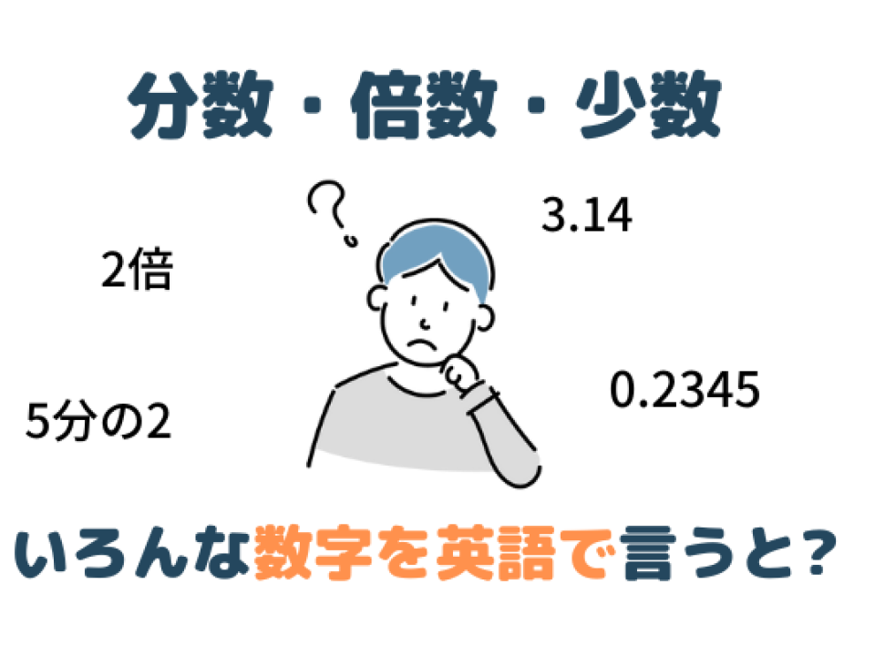 3分の1や3倍、1.5は英語で？分数・倍数・少数の表記【数字の読み方・書き方】