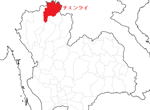 タイ・チェンライの場所を指す地図