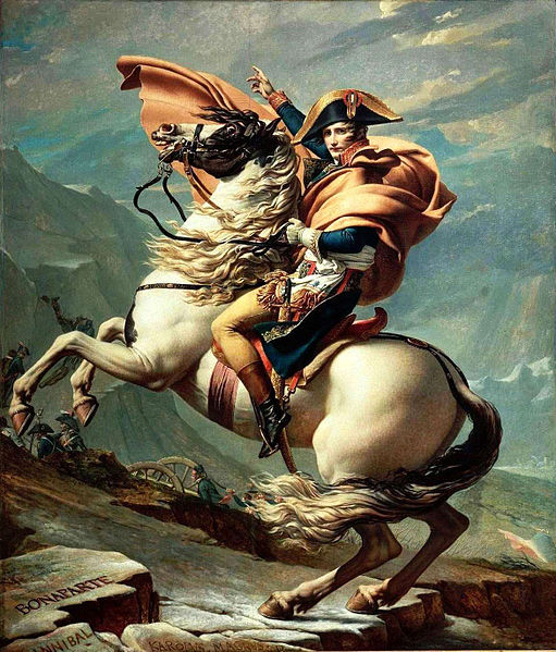 ダヴィッド「アルプス越えのナポレオン」ナポレオン1世を象徴する有名な絵画