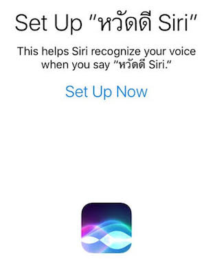 タイ語版「Hey Siri」の「หวัดดี Siri」設定画面1