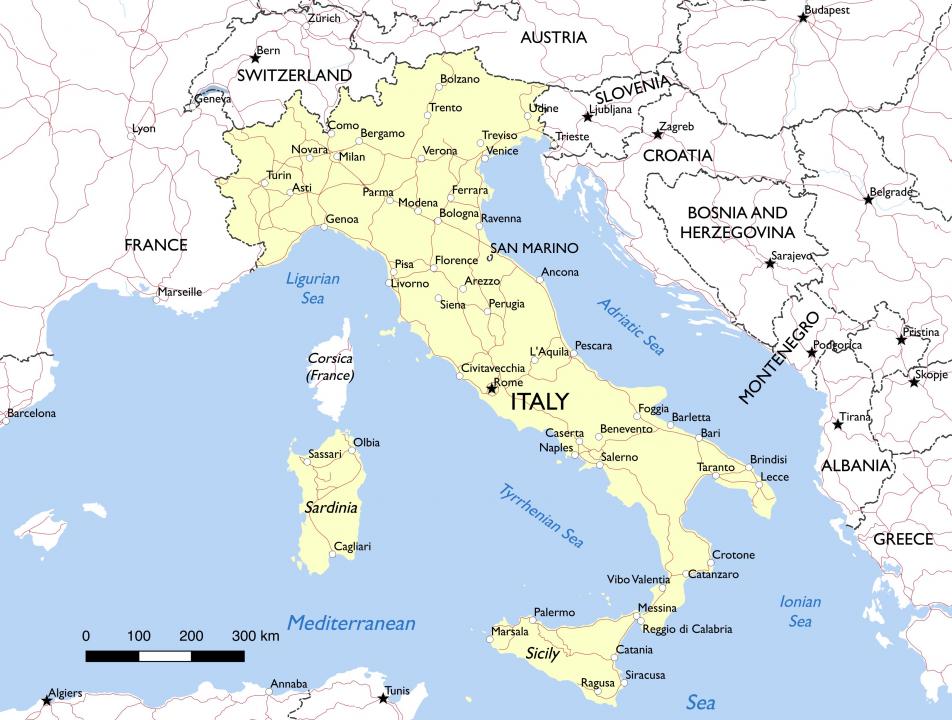 ローマはどこの州？イタリア２０州の州都のイタリア語名