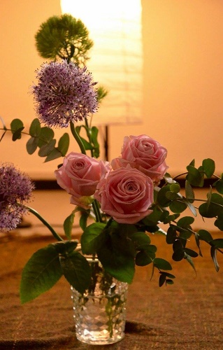 茶会で飾られた華道の花